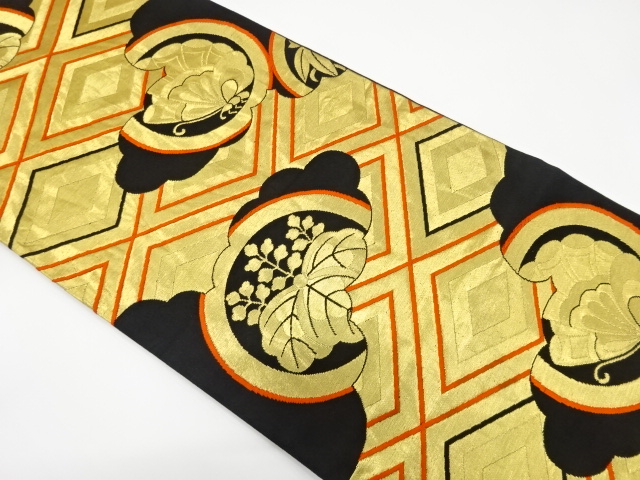 JAPANESE KIMONO / ANTIQUE FUKURO OBI / SILK / WOVEN PAULOWNIA